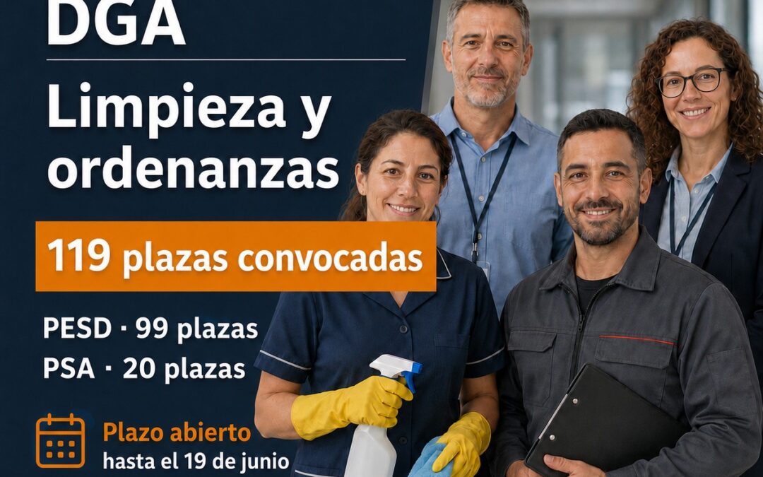 Personal laboral del Gobierno de Aragón. 119 plazas convocadas