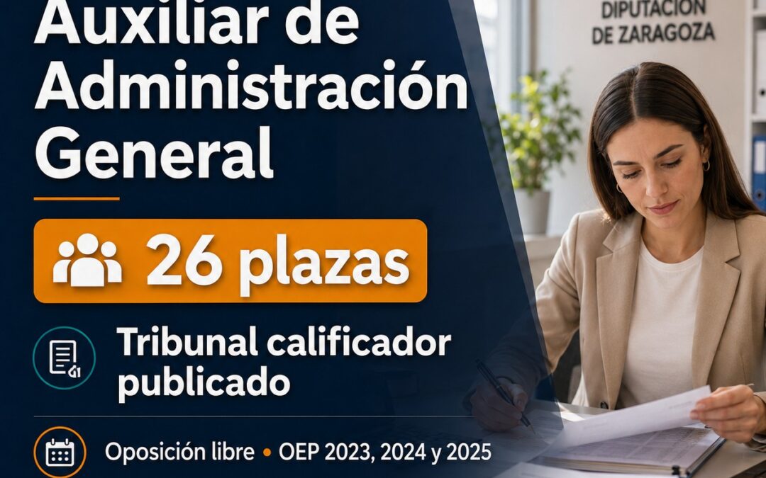Auxiliar Administrativo DPZ. 26 plazas acceso libre
